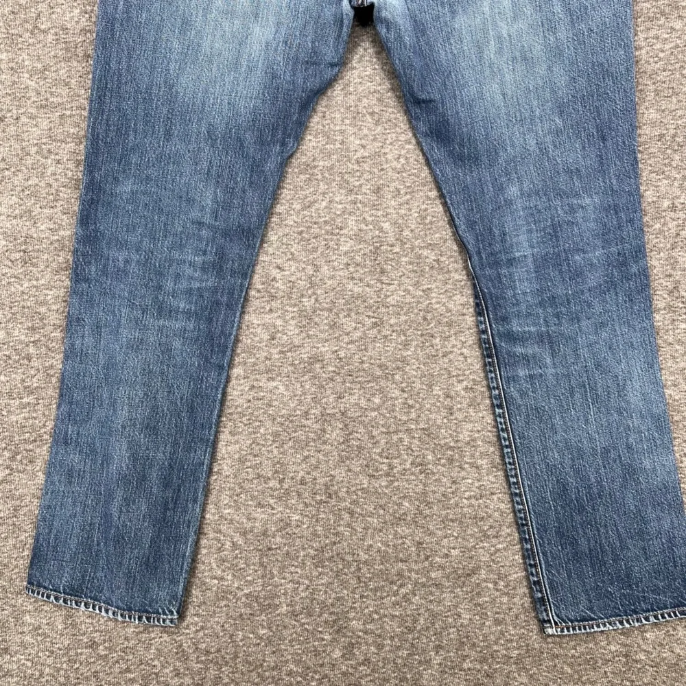 Gap 1969 Slim Fit Straight‎ Relaxed Mens Jeans Blue Medium Wash Distressed 31